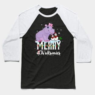 Hippo Fiona Christmas Baseball T-Shirt